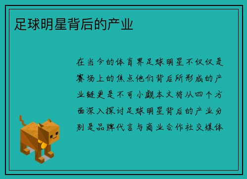 足球明星背后的产业
